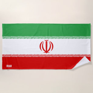 Toalla De Playa La bandera de Irán espléndida patriótica