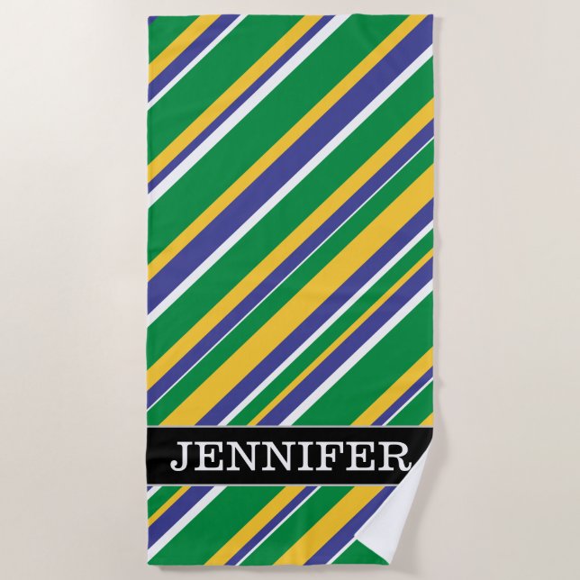 Toalla De Playa La bandera del Brasil inspiró el modelo coloreado (Anverso)