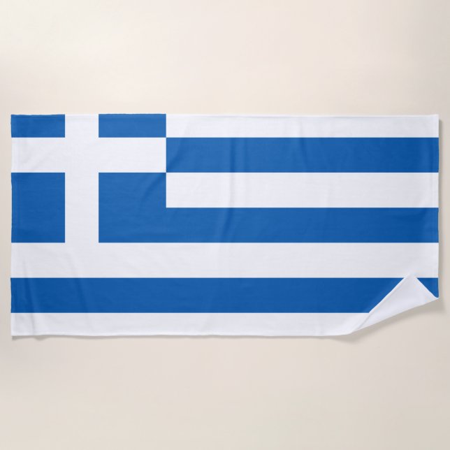 Toalla De Playa La bandera griega en Grecia es patriótica (Anverso)