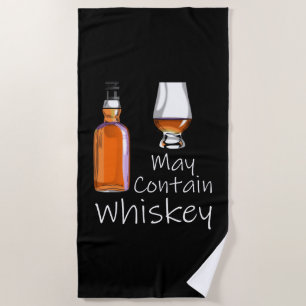 Toalla De Playa La bebida divertida puede contener Whisky