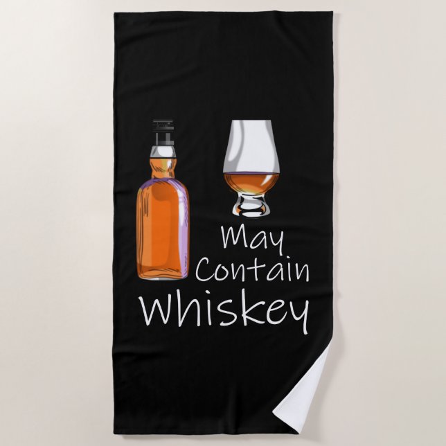 Toalla De Playa La bebida divertida puede contener Whisky (Anverso)