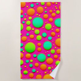 Toalla De Playa La burbuja vibrante pop del diseño de color