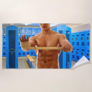 Toalla De Playa La camisa sin musculoso hombre abs pecho sho de Sl