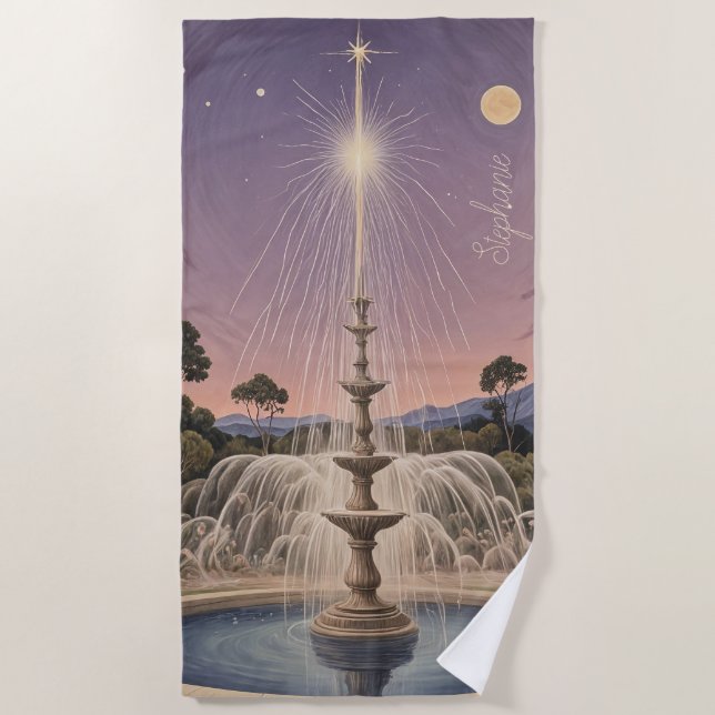 Toalla De Playa La canción de cuna de lavanda personalizada (Anverso)