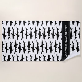 Toalla De Playa La escuela de tiburones añade su propio texto