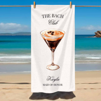Toalla De Playa La fiesta de bodas cóctel espresso del Club Bach