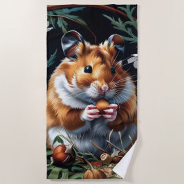 Toalla De Playa La fiesta de otoño de Hamster