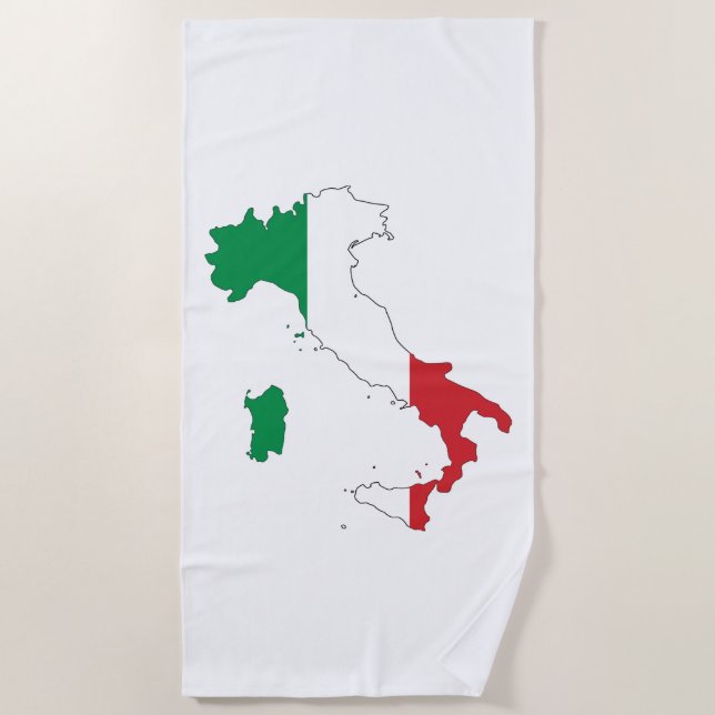 Toalla De Playa La forma de Italia (Anverso)