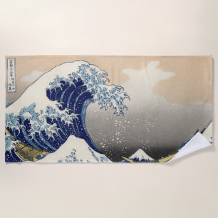 Toalla De Playa La gran ola de Kanagawa Hokusai