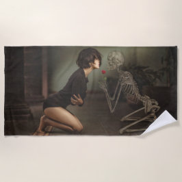 Toalla De Playa La muerte y la joven mujer