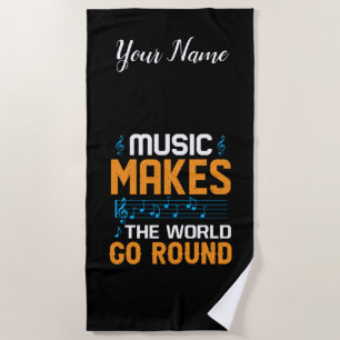 Toalla De Playa La música hace que el mundo gire