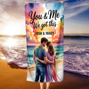 Toalla De Playa La pareja romántica Summer Vibe a ti y a mí tenemo