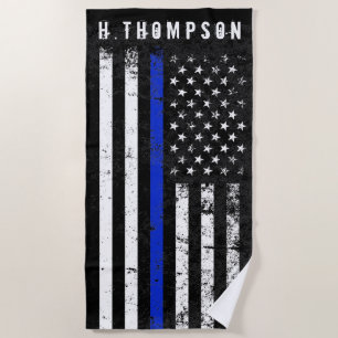 Toalla De Playa La policía diseñó personalizado de la bandera