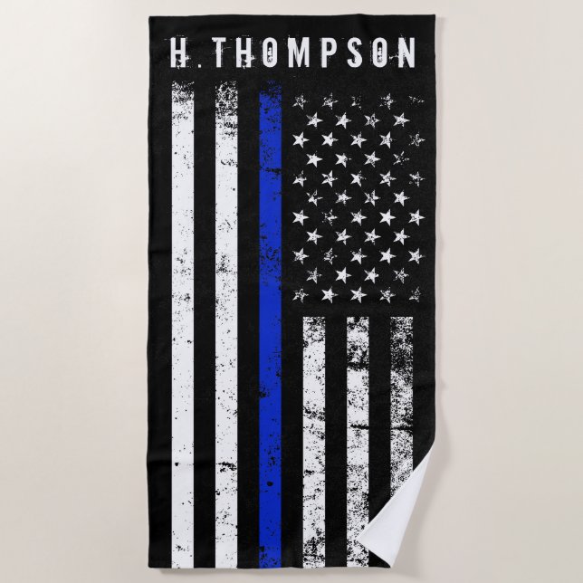 Toalla De Playa La policía diseñó personalizado de la bandera (Anverso)