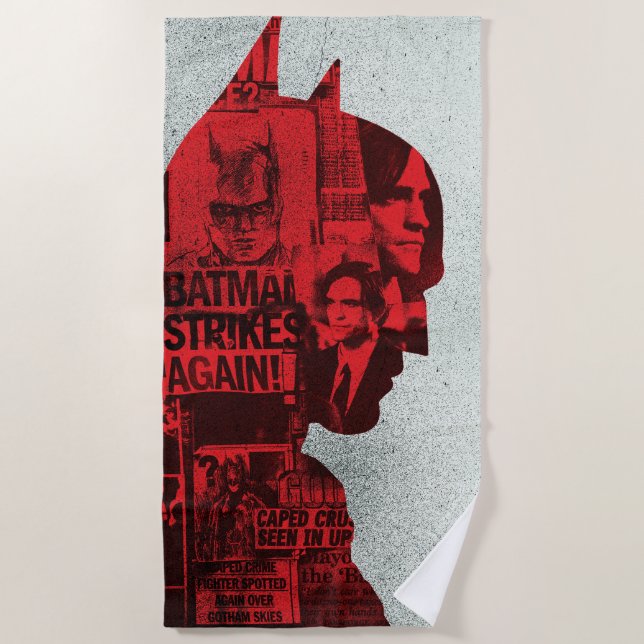 Toalla De Playa La silueta del periódico Batman (Anverso)