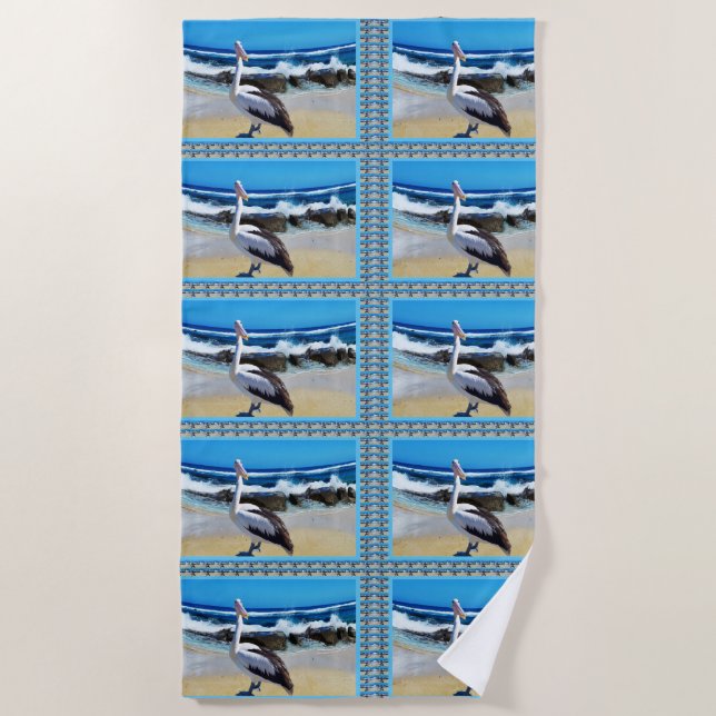 Toalla De Playa La Vida De Playa Pelican Es Perfecta. (Anverso)