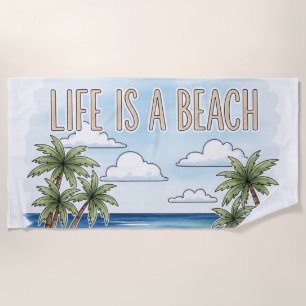Toalla De Playa "La vida es una playa" Océano Pacífico tropical