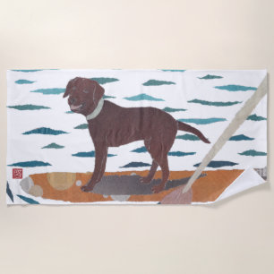 Toalla De Playa Laboratorio del chocolate, labrador retriever,