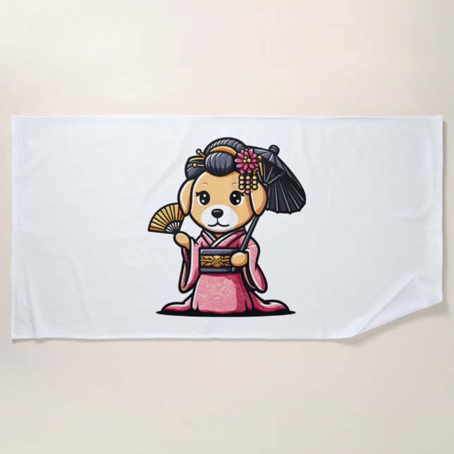 Toalla De Playa Labrador perro recuperador Kimono (Anverso)