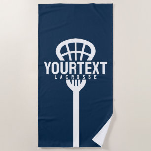 Toalla De Playa Lacrosse Player PERSONALIZADO TEXT Team Mesh Sport