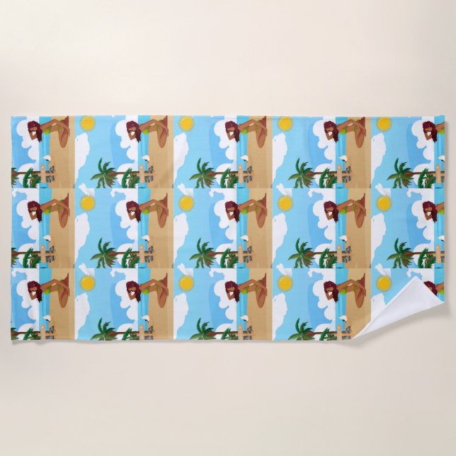 Toalla De Playa ladie en la playa (Anverso)