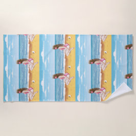 Toalla De Playa ladie en la playa