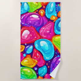 Toalla De Playa Lágrimas gigantes: Vibrante estilo de arte