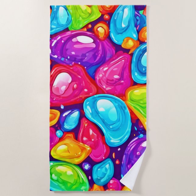 Toalla De Playa Lágrimas gigantes: Vibrante estilo de arte (Anverso)