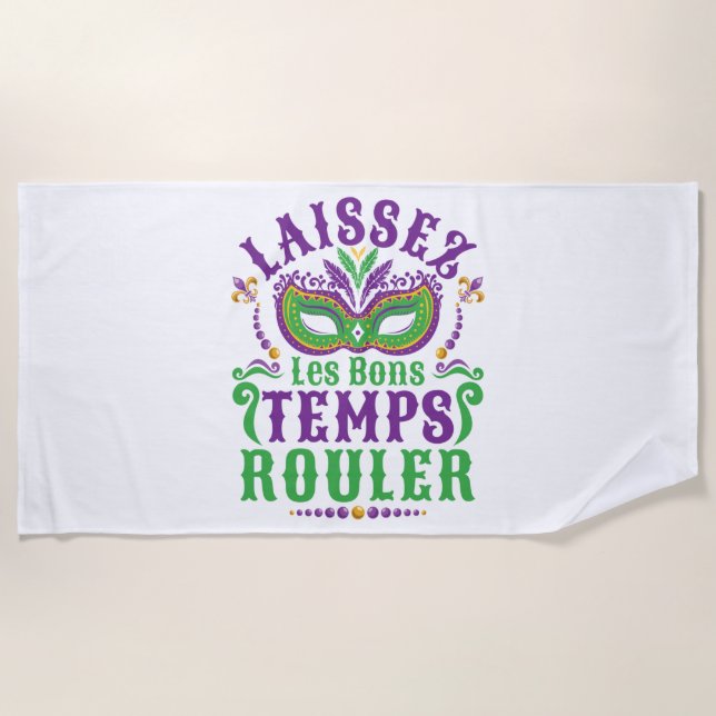Toalla De Playa Laissez Les Bons Temps Rouler Mardi Gras (Anverso)