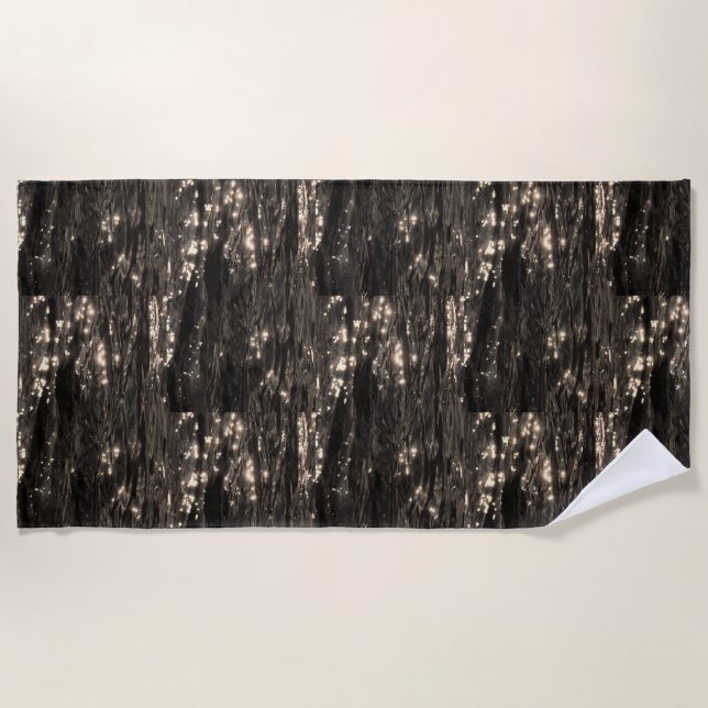 Toalla De Playa Lámpara de agua oscura brillante reflejo negro (Anverso)