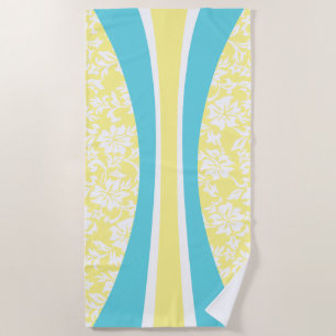 Toalla De Playa Laniakea Hawaiian Striped Surfboard - Amarillo lim