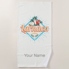 Toalla De Playa Larnaca Cyprus Retro Cocktail Vintage Sunset