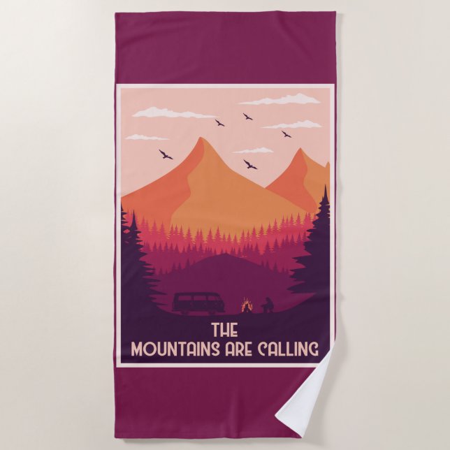 Toalla De Playa Las montañas están llamando (Anverso)