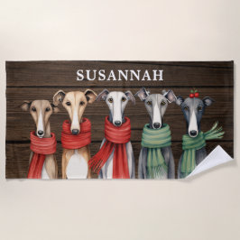 Toalla De Playa Látigo divertido y perros jóvenes en escarabajos