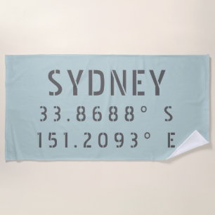 Toalla De Playa Latitud y longitud de Sydney
