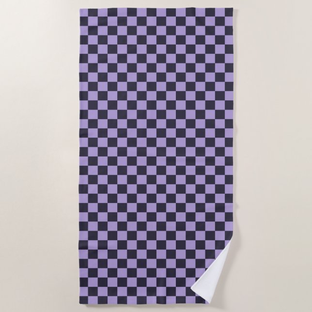 Toalla De Playa Lavender haze checkerboard pattern (Anverso)