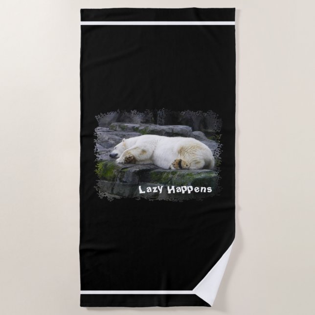 Toalla De Playa Lazy Happens Polar Bear (Anverso)