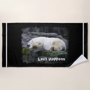 Toalla De Playa Lazy Happens Polar Bear