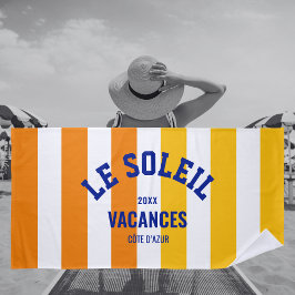 Toalla De Playa Le Soleil Vacances Côte d'Azur Cabana Stripe