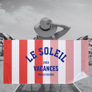 Toalla De Playa Le Soleil Vacances Riviera Francesa Cabana Stripe