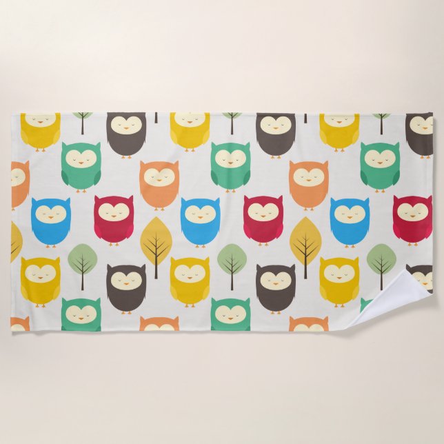 Toalla De Playa Lechuzas (Anverso)