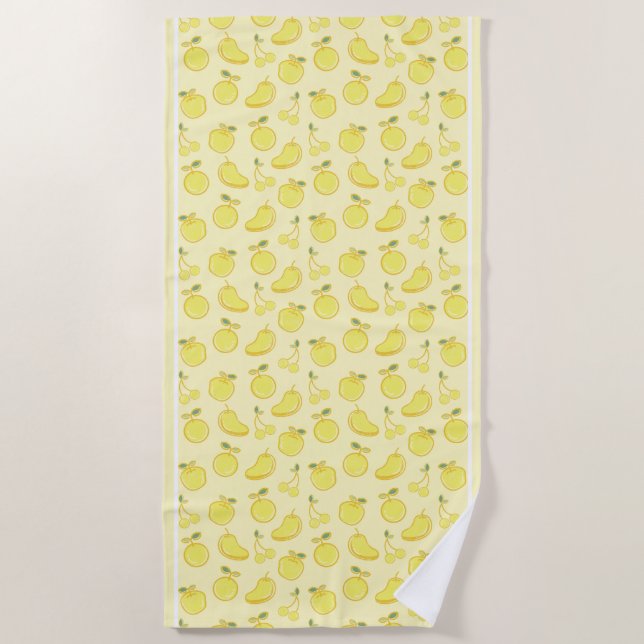 TOALLA DE PLAYA LEMON FRESH FRUIT PATTERN (Anverso)
