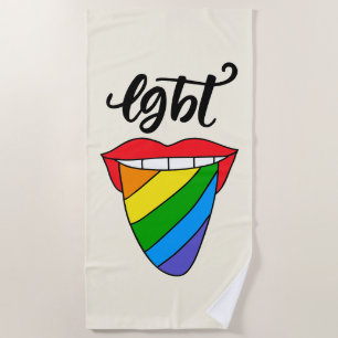 Toalla De Playa Lengua arcoiris LGBT