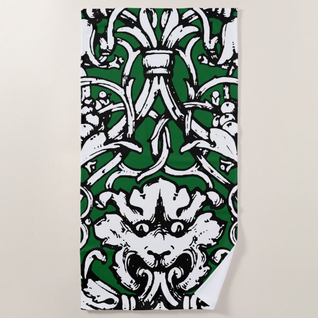 Toalla De Playa León de Knotwork de principios del siglo XX (Anverso)