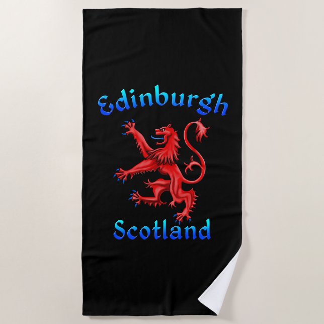 Toalla De Playa León escocés de Edimburgo Rampant Bandera escocesa (Anverso)