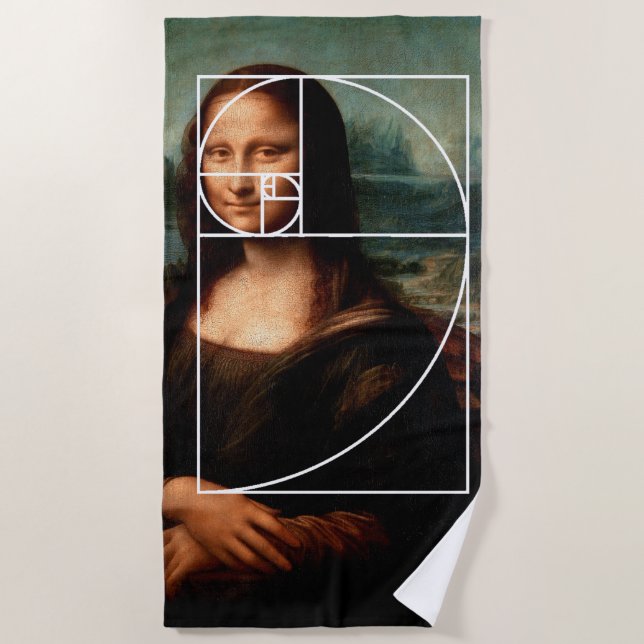 Toalla De Playa Leonardo da Vinci Mona Lisa Fibonacci Sequence (Anverso)