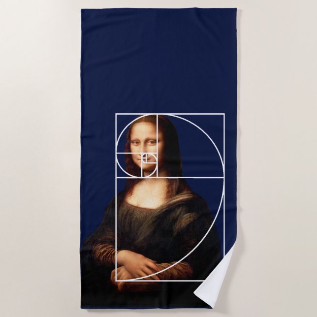 Toalla De Playa Leonardo da Vinci Mona Lisa Fibonacci Sequence (Anverso)