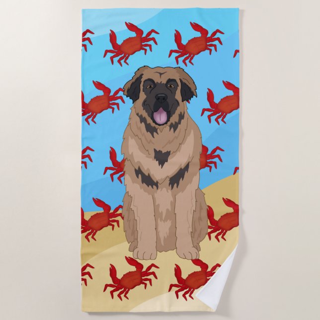 Toalla De Playa Leonberger Crabs (Anverso)