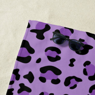 Toalla De Playa Leopard Print, Leopard Spots, Purple Leopard
