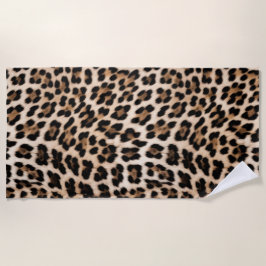 Toalla De Playa Leopardo negro cremoso